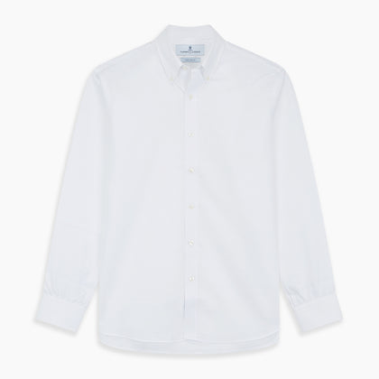 White Chambray Weekend Fit Shirt with Dorset Collar and 1-Button Cuffs Image 5