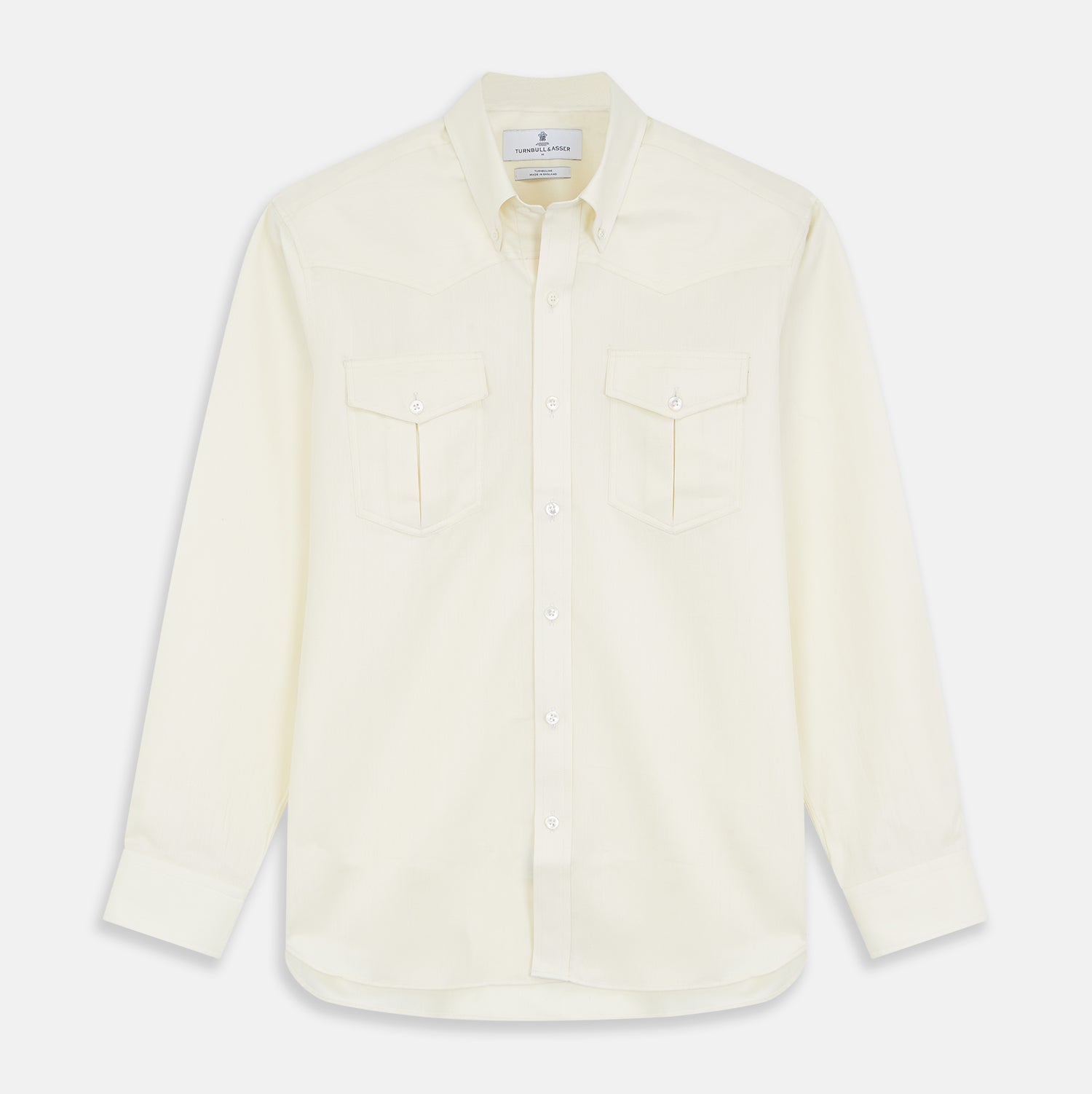 View 1 of product Cream Weekend Fit Larkin Shirt With Dorset Collar And 3-Button Cuffs