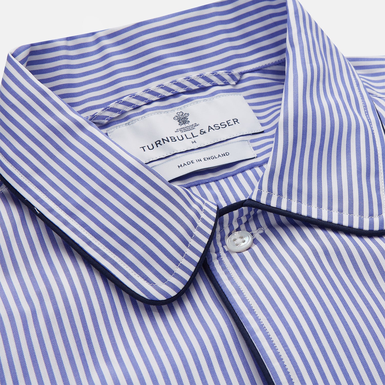 View 2 of product Blue Bengal Stripe Piped Cotton Nightshirt