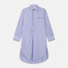 View 1 of product Blue Bengal Stripe Piped Cotton Nightshirt