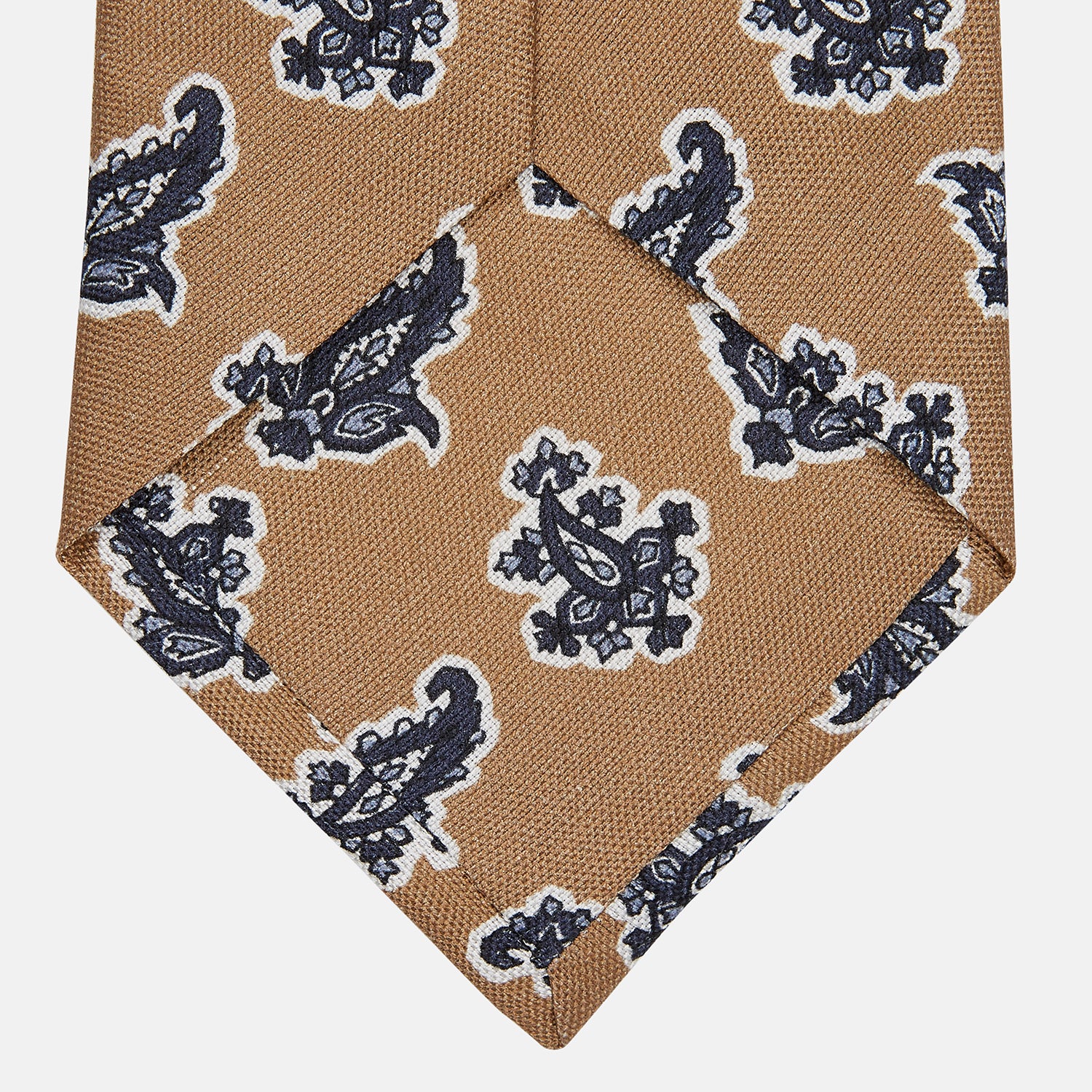 View 3 of product Toffee Paisley Floral Cotton Silk Blend Tie