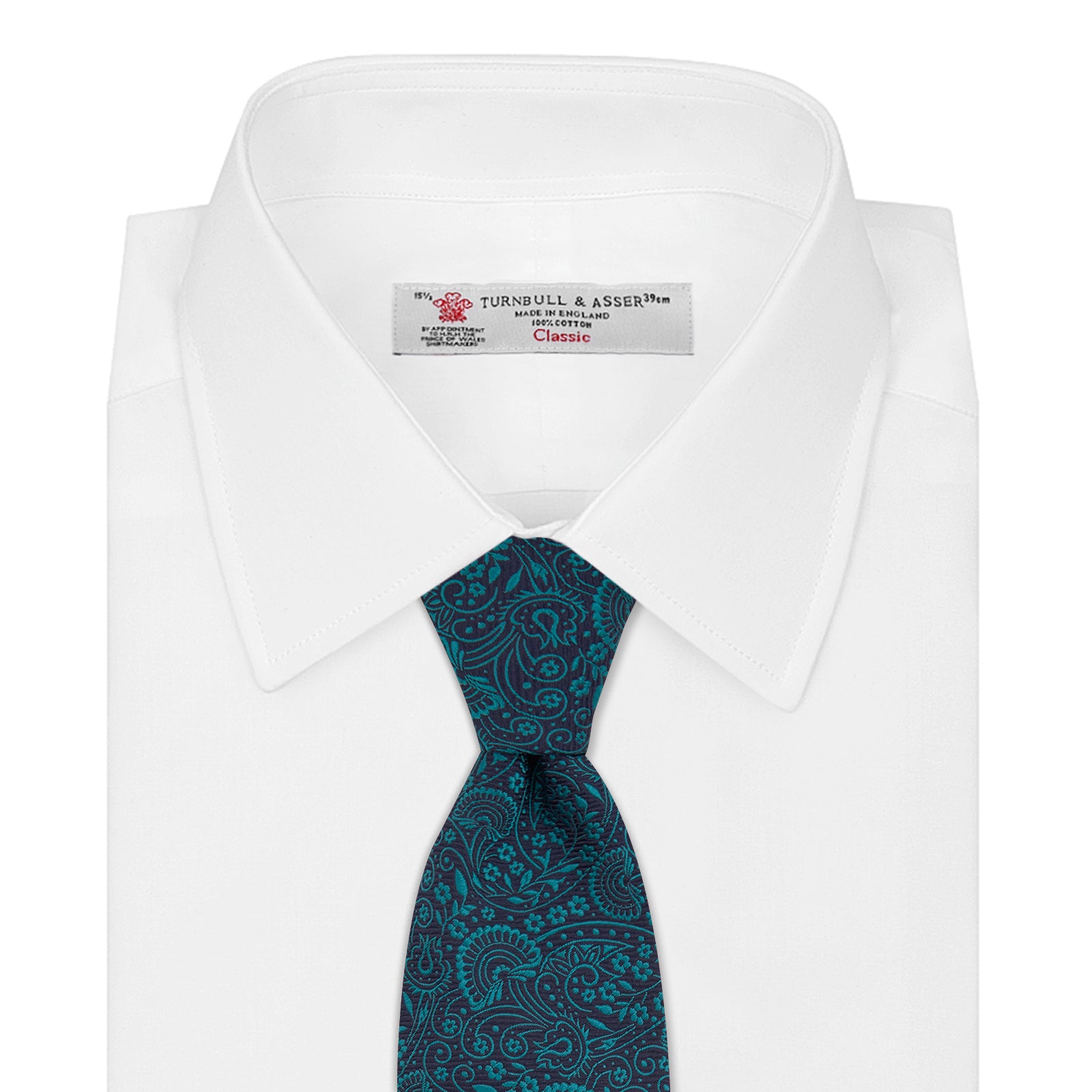 View 2 of product Green and Navy Tonal Paisley Silk Tie