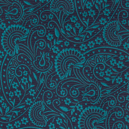 Green and Navy Tonal Paisley Silk Tie Image 3