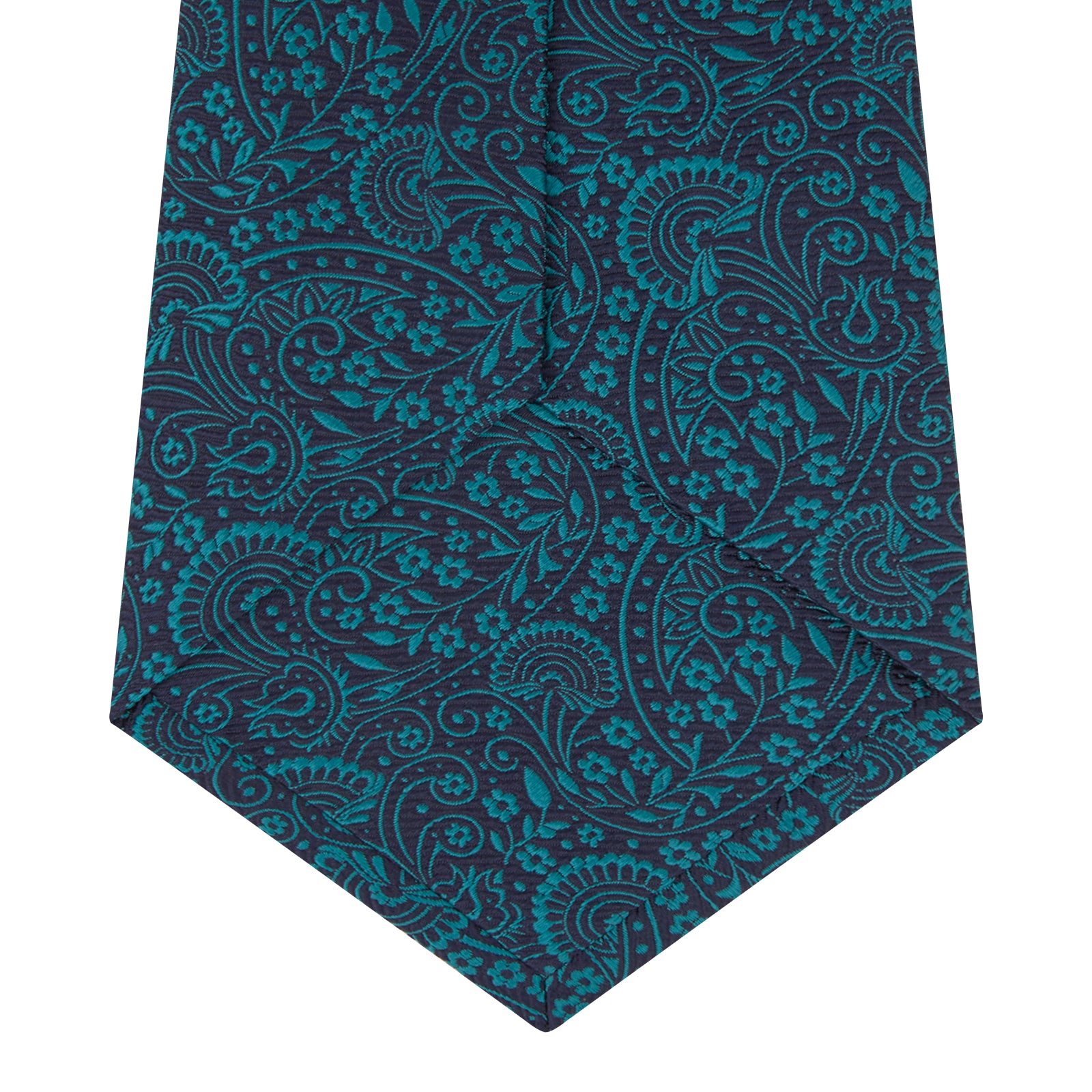 View 3 of product Green and Navy Tonal Paisley Silk Tie