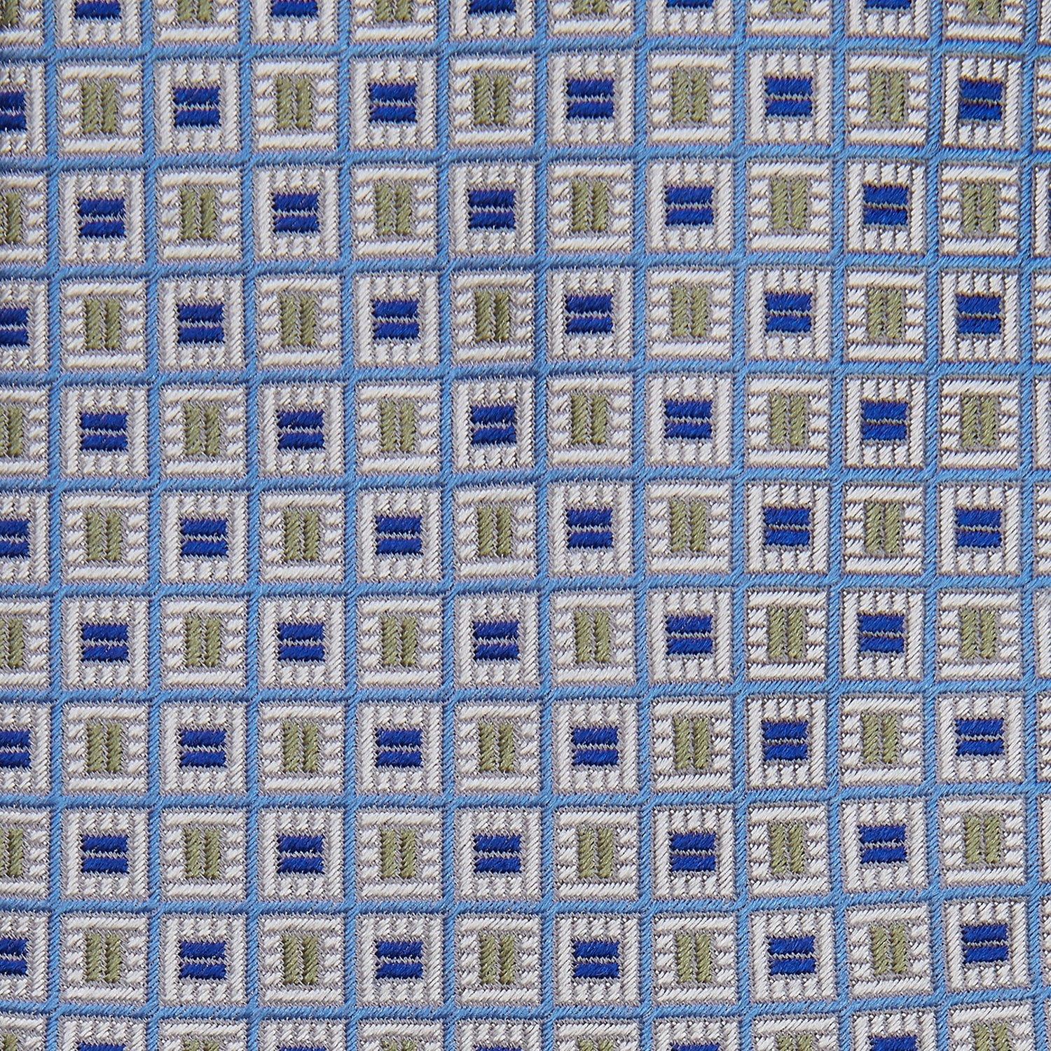 View 2 of product Blue and Yellow Geometric Silk Jacquard Tie