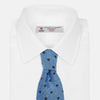 View 4 of product Dark Blue Fine Square Slub Silk Tie