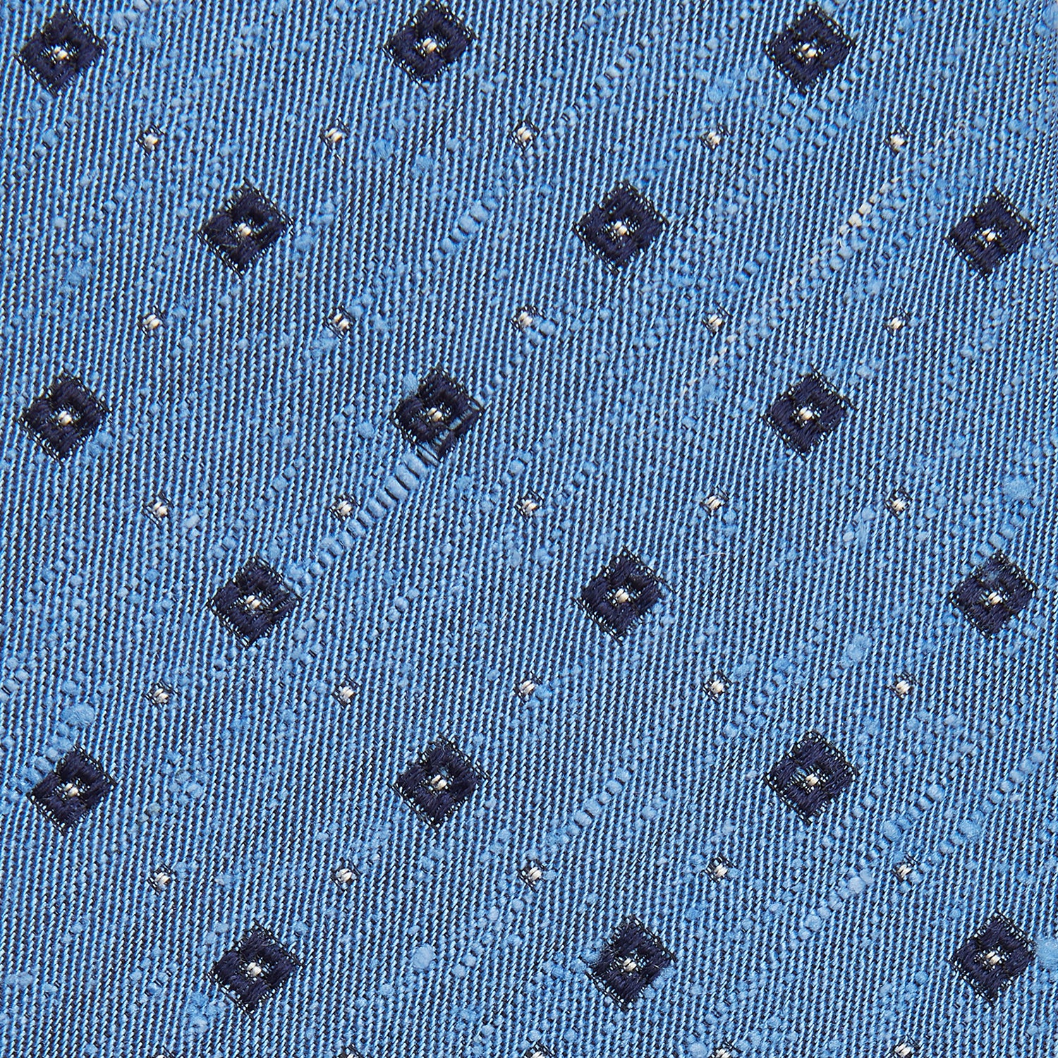Dark Blue Fine Square Slub Silk Tie
