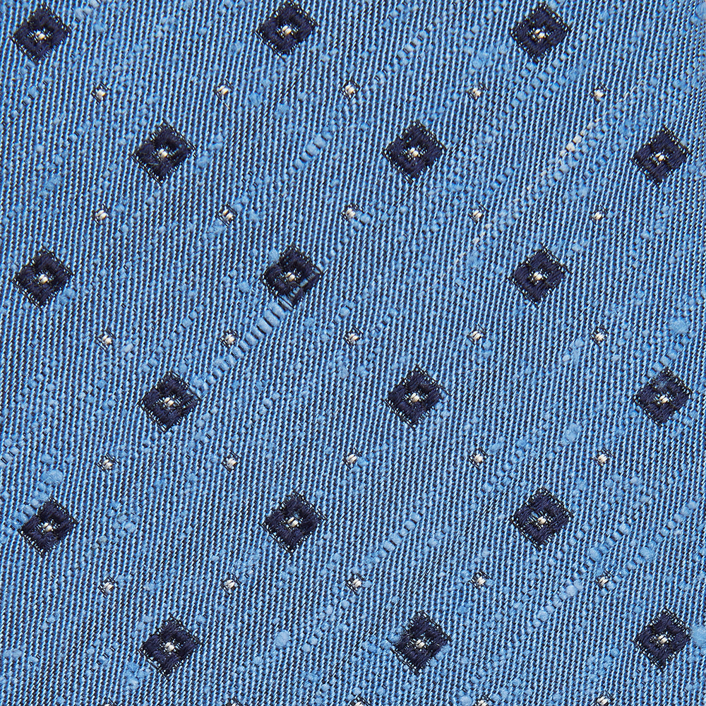 Dark Blue Fine Square Slub Silk Tie