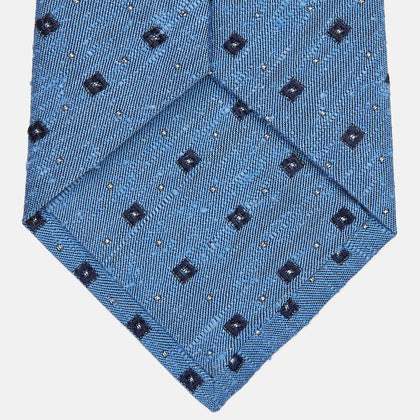 Dark Blue Fine Square Slub Silk Tie Image 2
