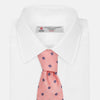 View 4 of product Pink Fine Square Slub Silk Tie