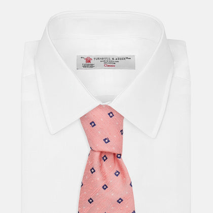 Pink Fine Square Slub Silk Tie Image 3