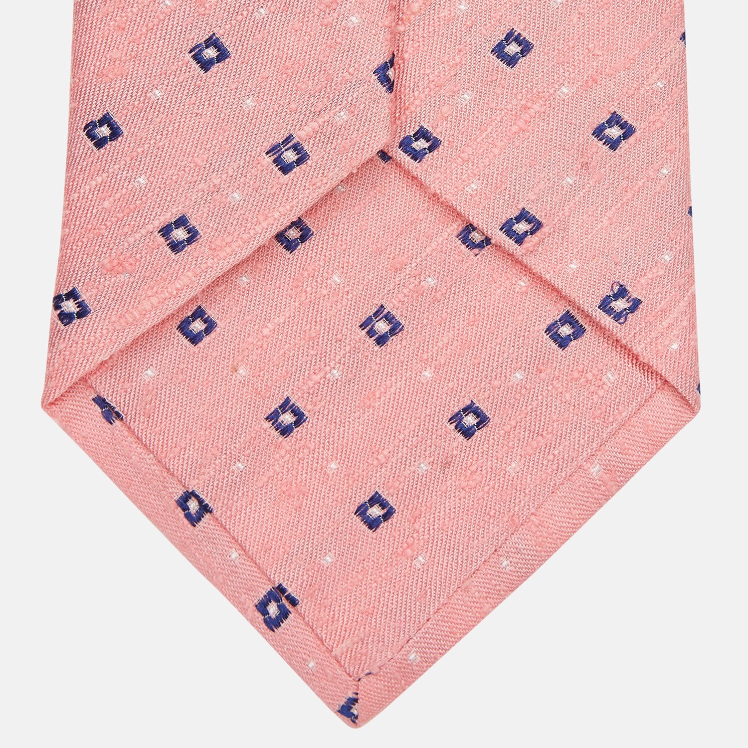 View 3 of product Pink Fine Square Slub Silk Tie