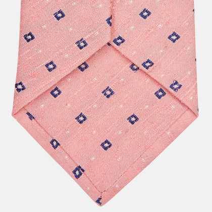 Pink Fine Square Slub Silk Tie Image 2
