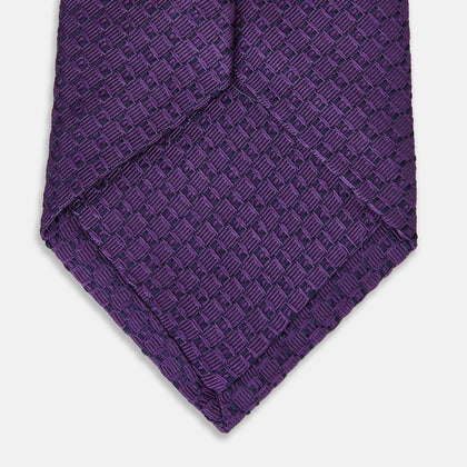 Purple Abstract Tonal Silk Jacquard Tie Image 3