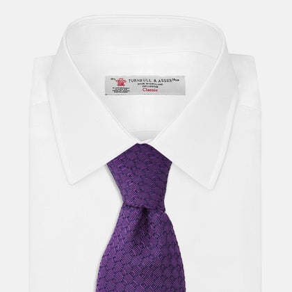 Purple Abstract Tonal Silk Jacquard Tie Image 1