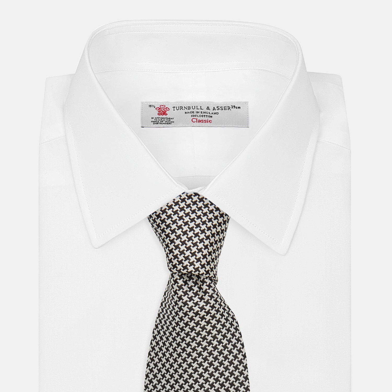 View 4 of product Fine Puppytooth Monochrome Silk Tie