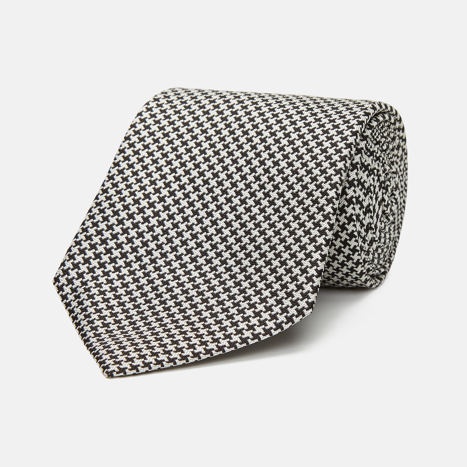 View 1 of product Fine Puppytooth Monochrome Silk Tie