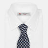 View 4 of product Indigo Graphic Floral Silk Jacquard Tie