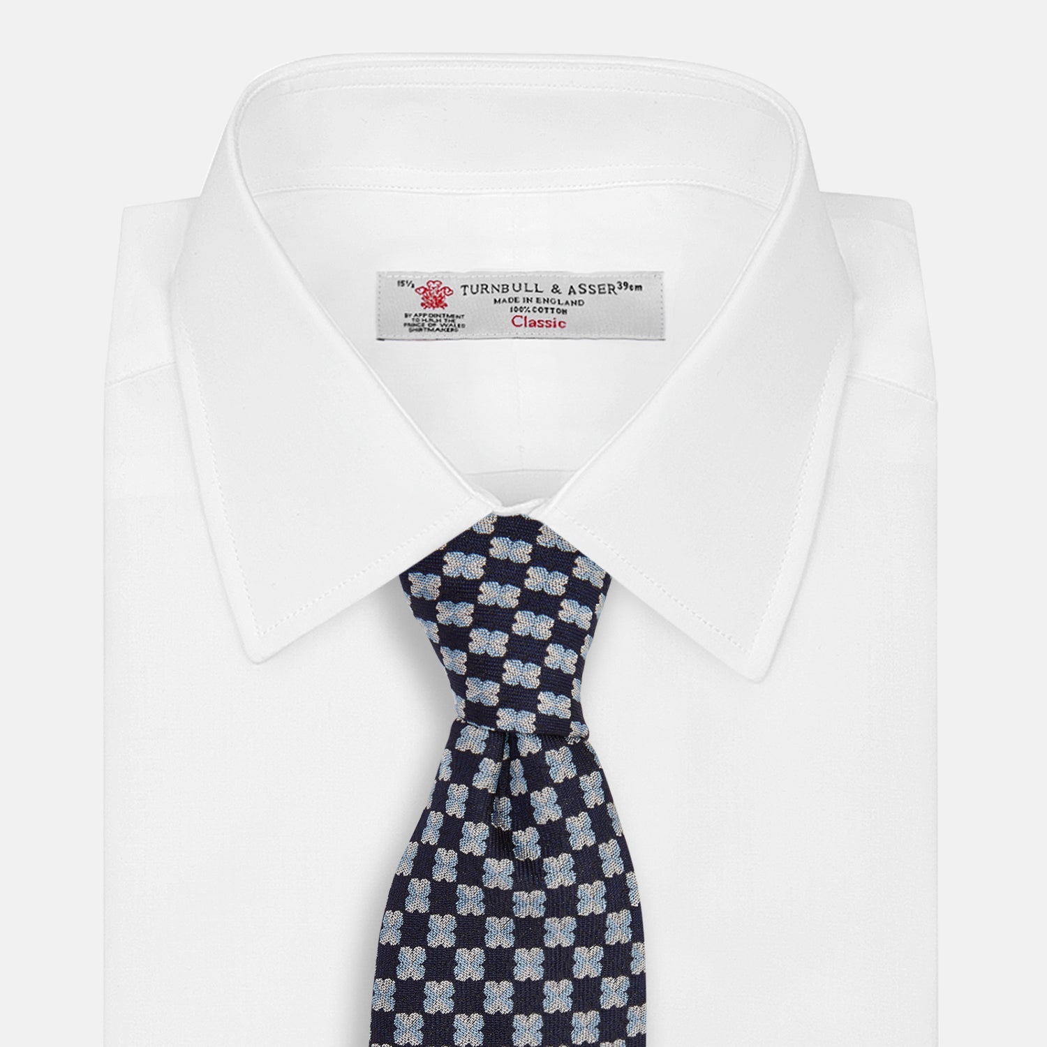 View 4 of product Indigo Graphic Floral Silk Jacquard Tie