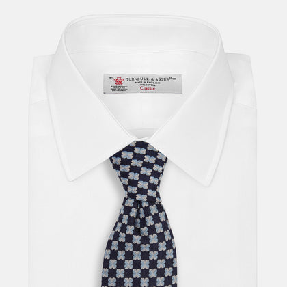 Indigo Graphic Floral Silk Jacquard Tie Image 3