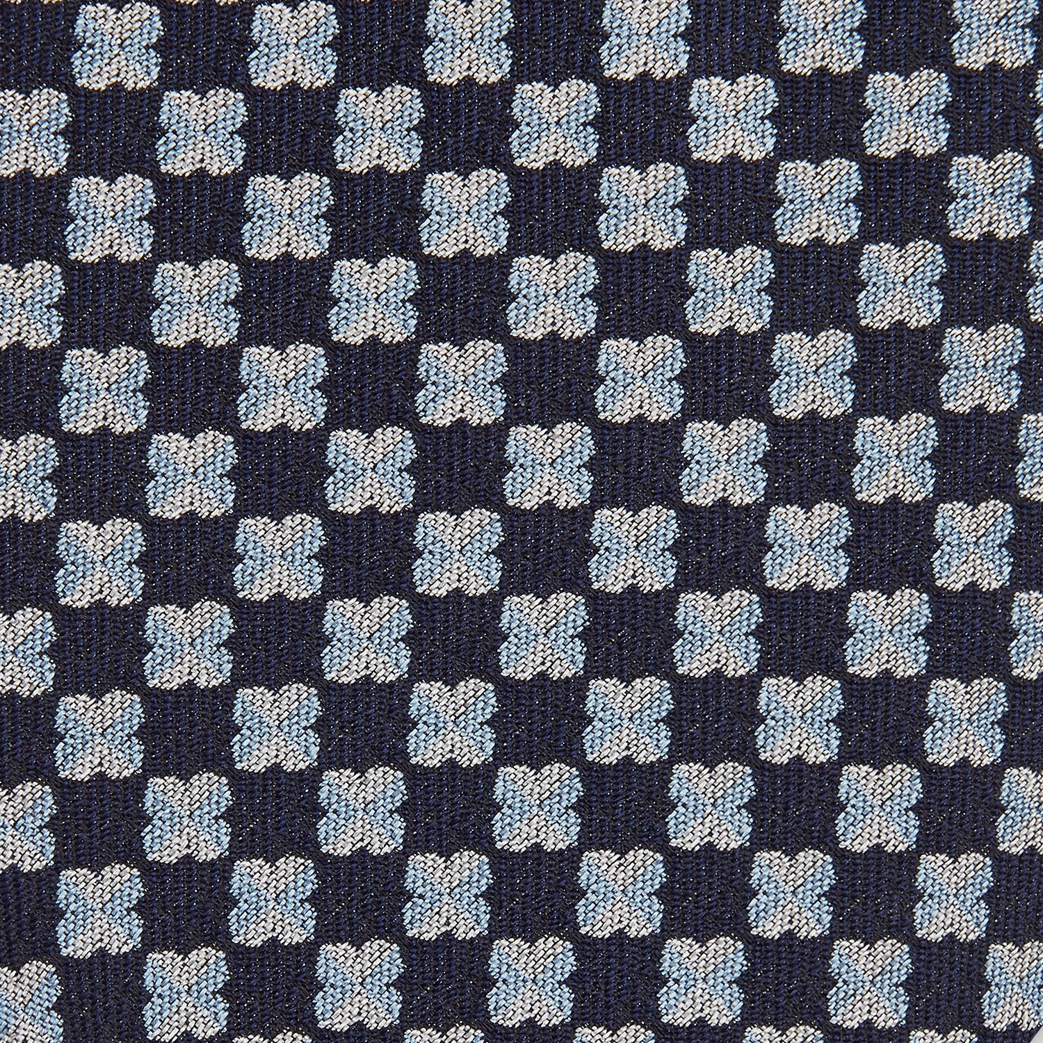 View 2 of product Indigo Graphic Floral Silk Jacquard Tie