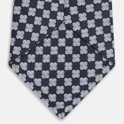 Indigo Graphic Floral Silk Jacquard Tie Image 2