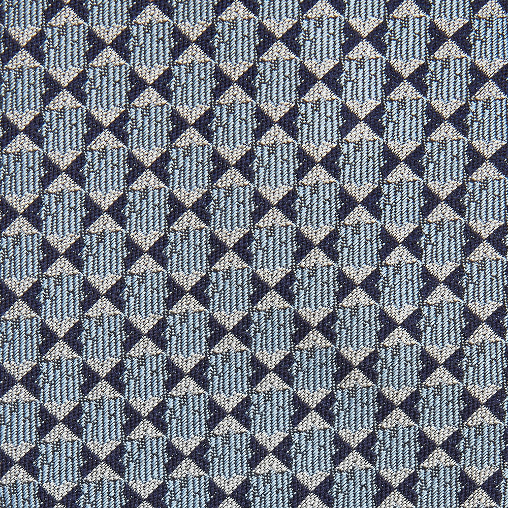 Chambray Blue Graphic Floral Silk Jacquard Tie