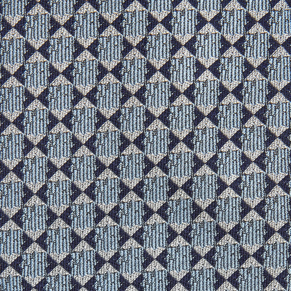 Chambray Blue Graphic Floral Silk Jacquard Tie
