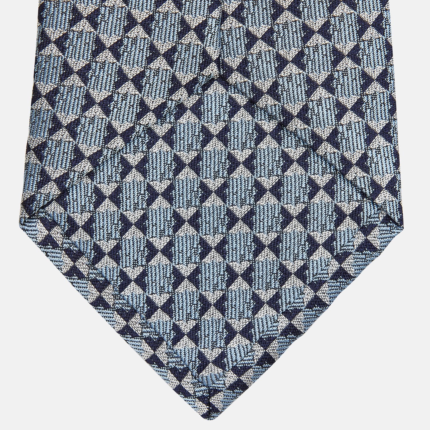 View 4 of product Chambray Blue Graphic Floral Silk Jacquard Tie