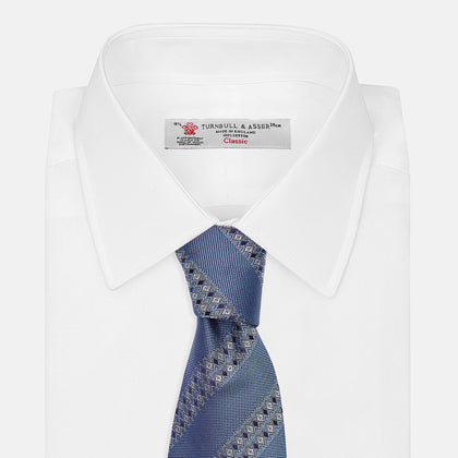 Dark Blue Baroque Stripe Silk Jacquard Tie Image 3