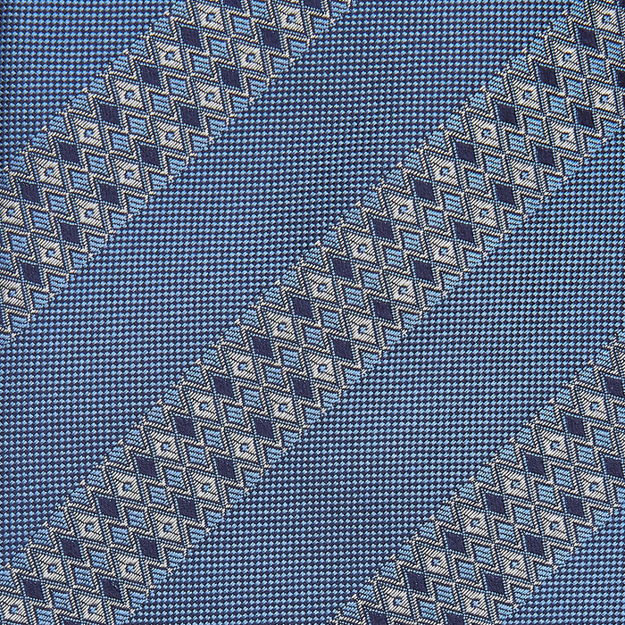 Dark Blue Baroque Stripe Silk Jacquard Tie Image 1