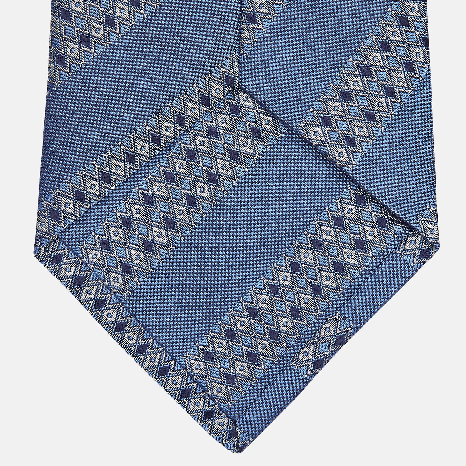 View 3 of product Dark Blue Baroque Stripe Silk Jacquard Tie