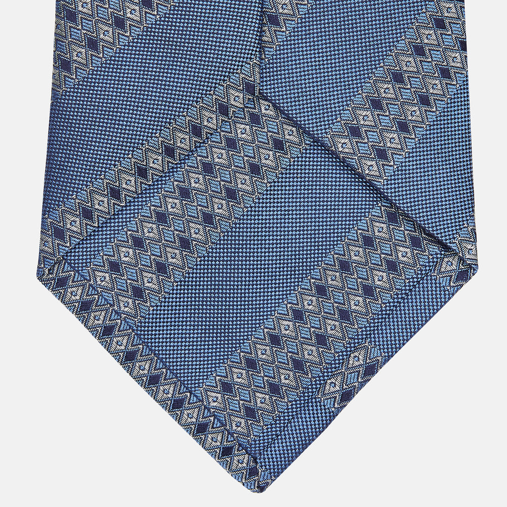 Dark Blue Baroque Stripe Silk Jacquard Tie