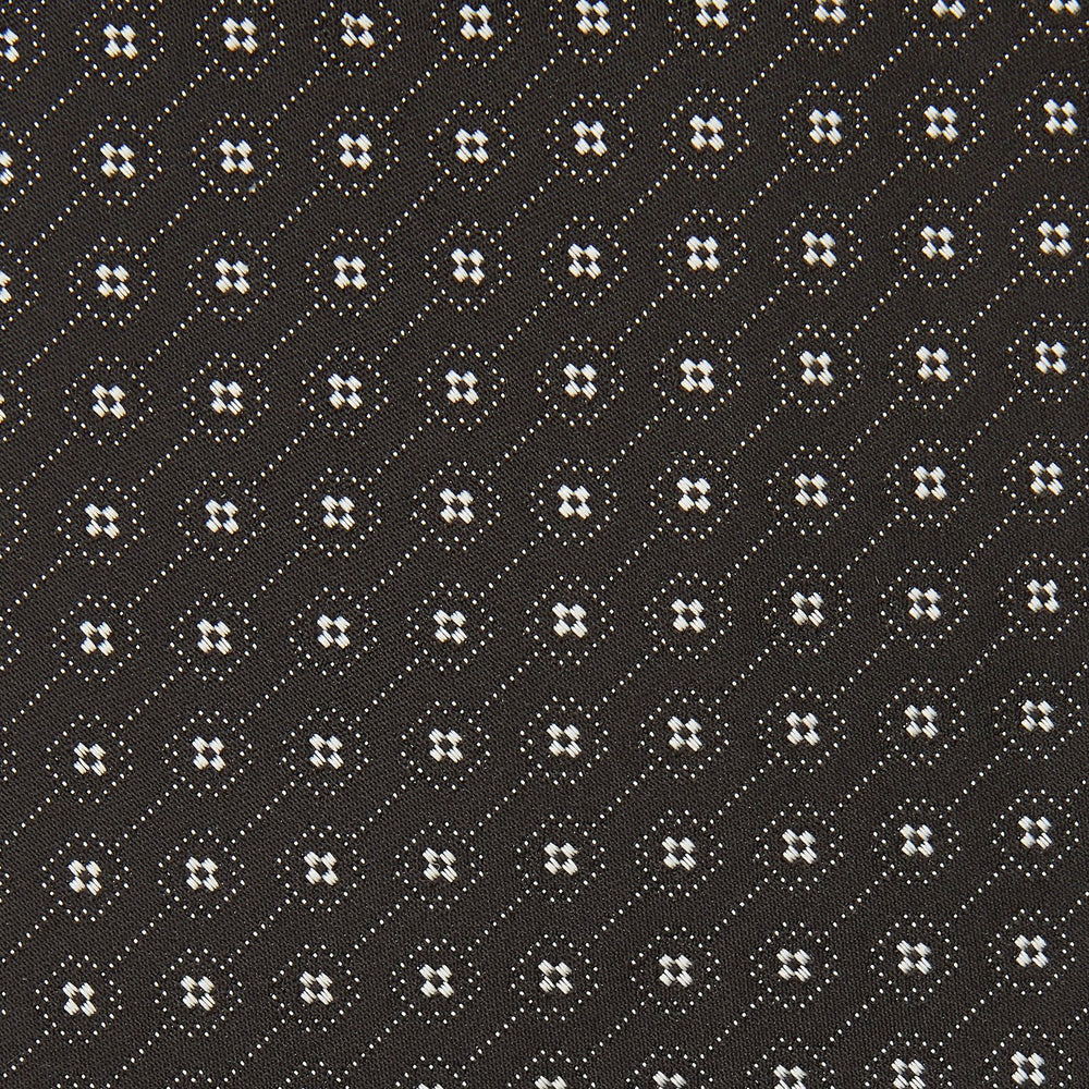 Black Floral Piqué Monochrome Silk Tie