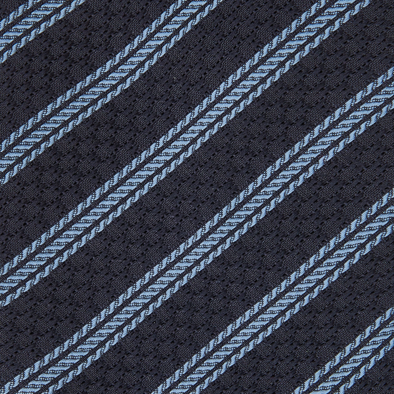 Navy and Light Blue Lace Stripe Silk Tie
