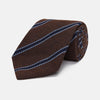 Chocolate Brown Stripe Wool and Silk Tie
