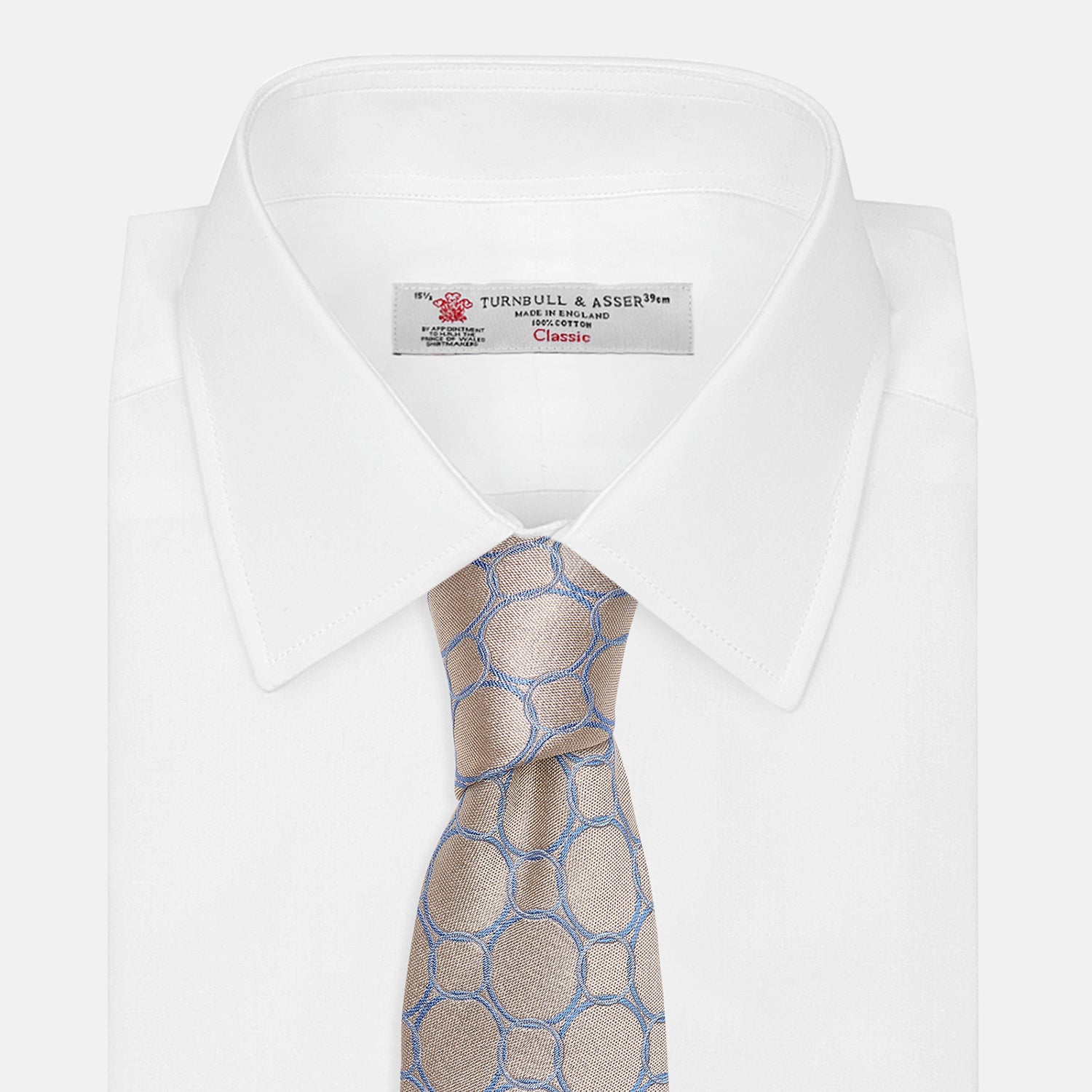 View 4 of product Toffee and Powder Blue Circle Jacquard Silk Tie