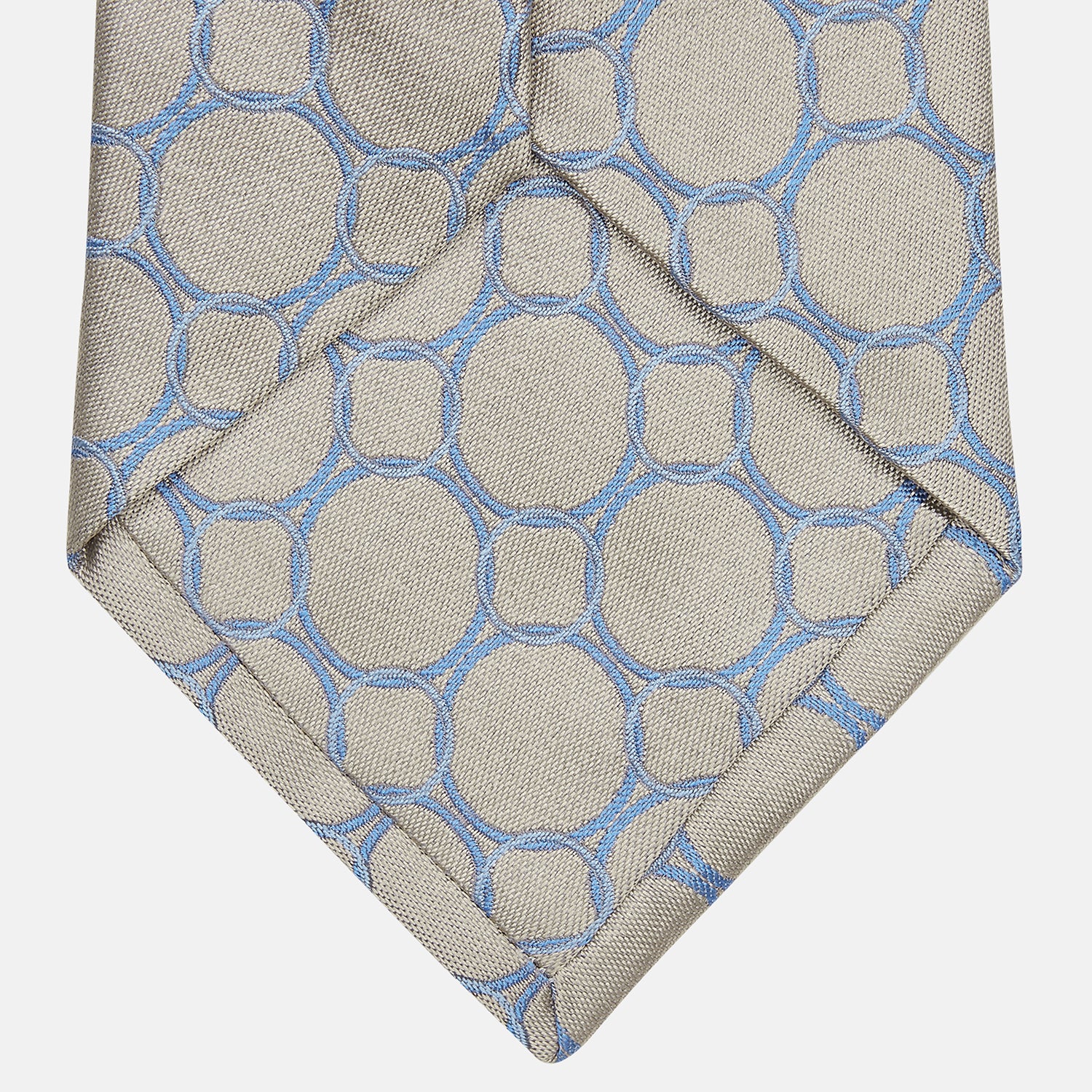 View 3 of product Toffee and Powder Blue Circle Jacquard Silk Tie