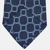 Navy and Powder Blue Circle Jacquard Silk Tie