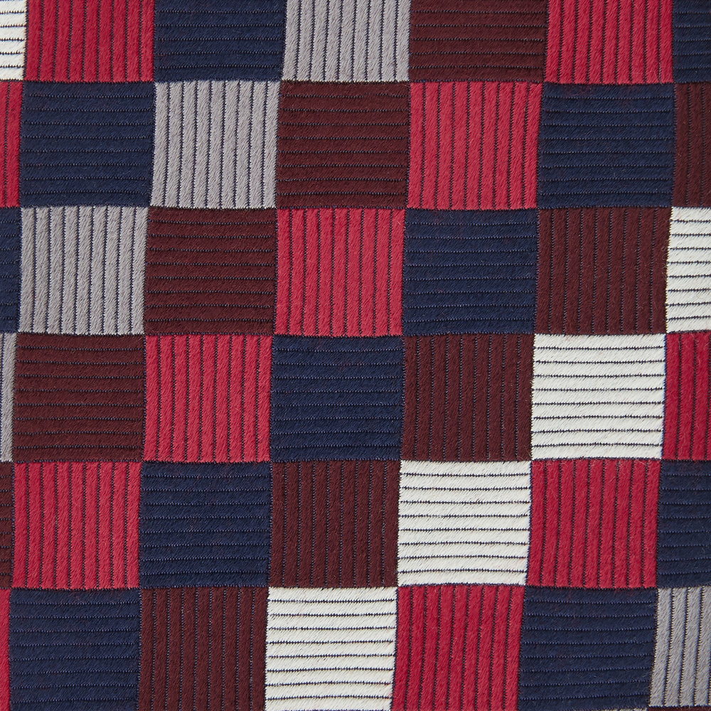 Burgundy Checkerboard Silk Jacquard Tie