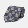 View 1 of product Navy Paisley Floral Cotton Silk Blend Tie