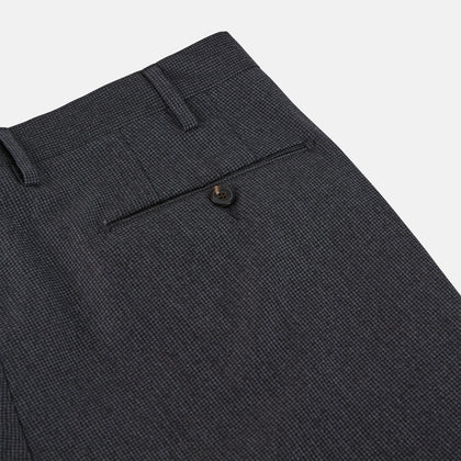 Charcoal Houndstooth Flannel Trousers Image 2