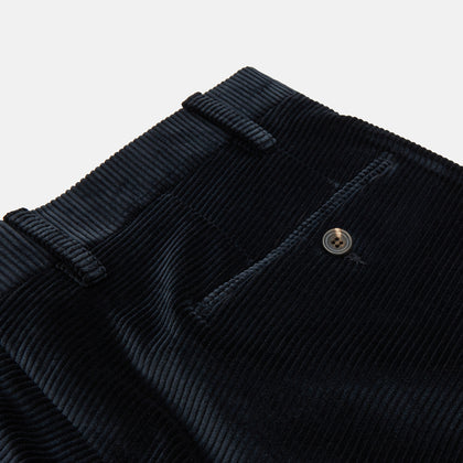 Navy Horizontal Cord Trousers Image 1