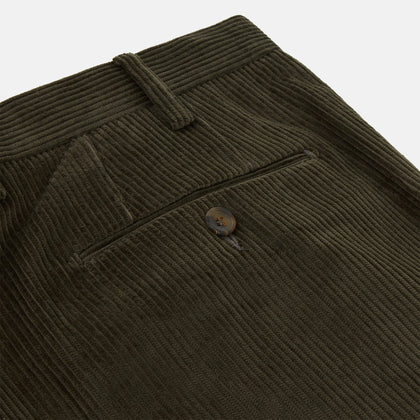 Olive Green Corduroy Trousers Image 1