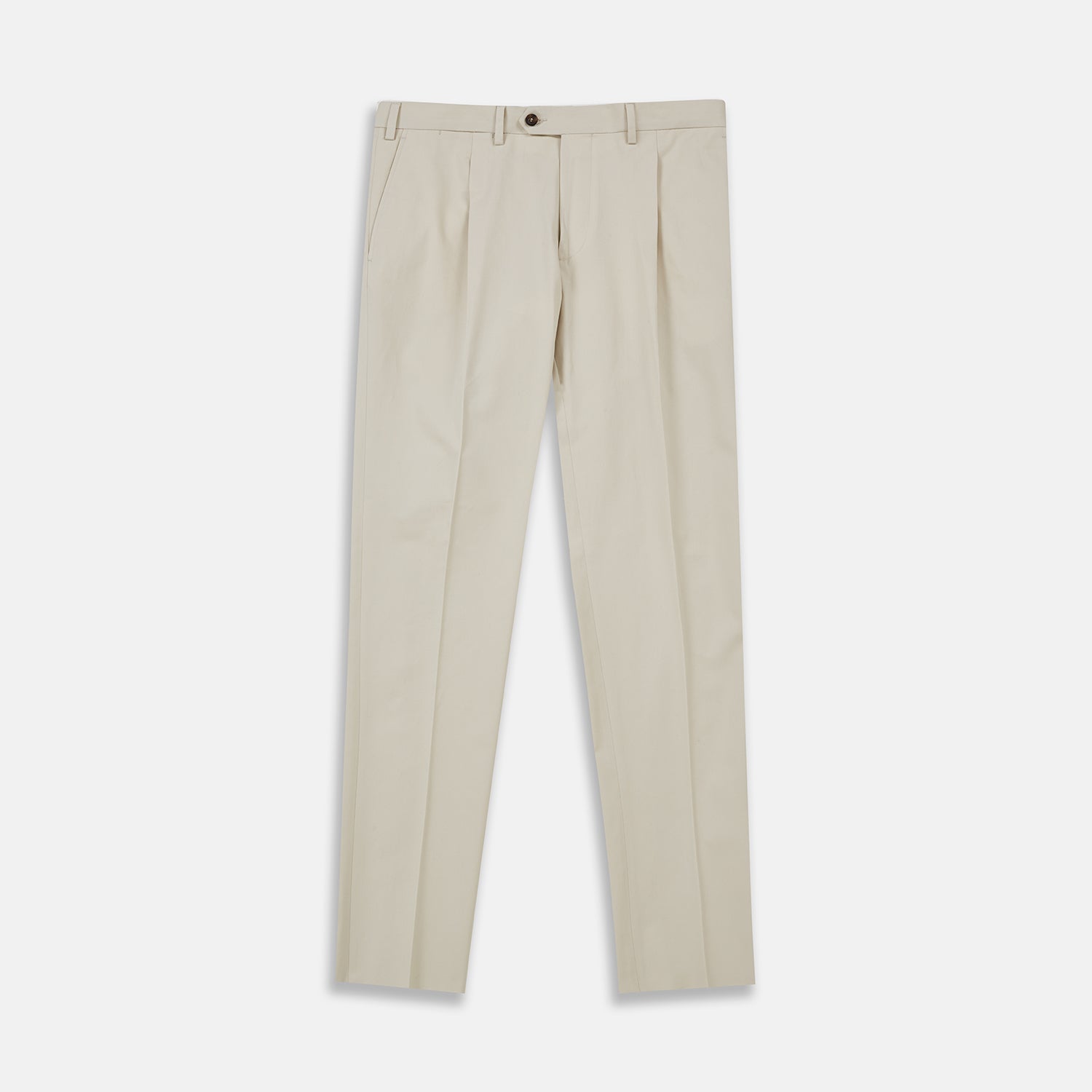 View 1 of product Stone Cotton Twill Pleated Trousers