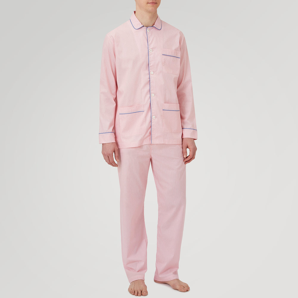 Pink Stripe Cotton Modern Pyjama Set