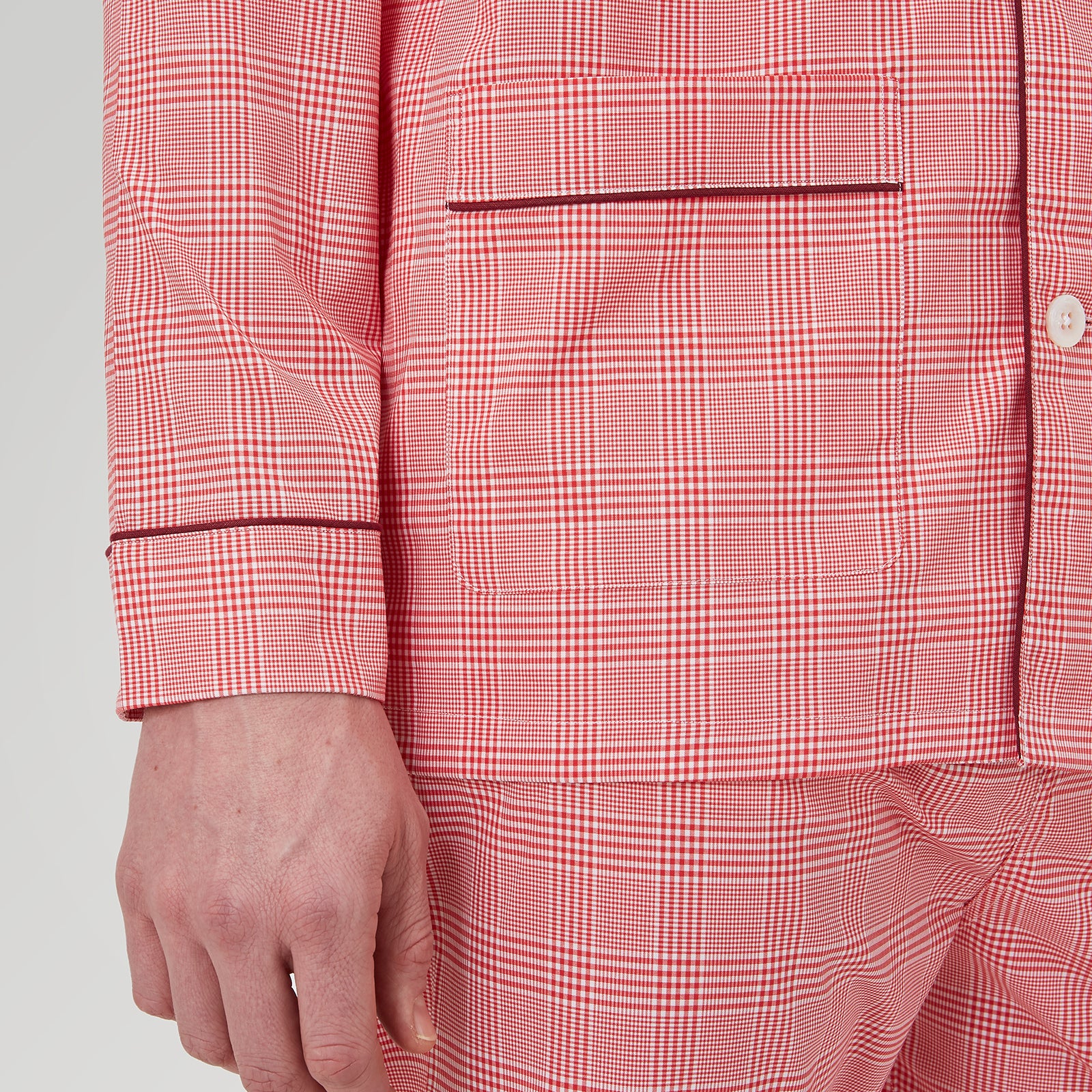 Red and Pink Check Cotton Modern Pyjama Set