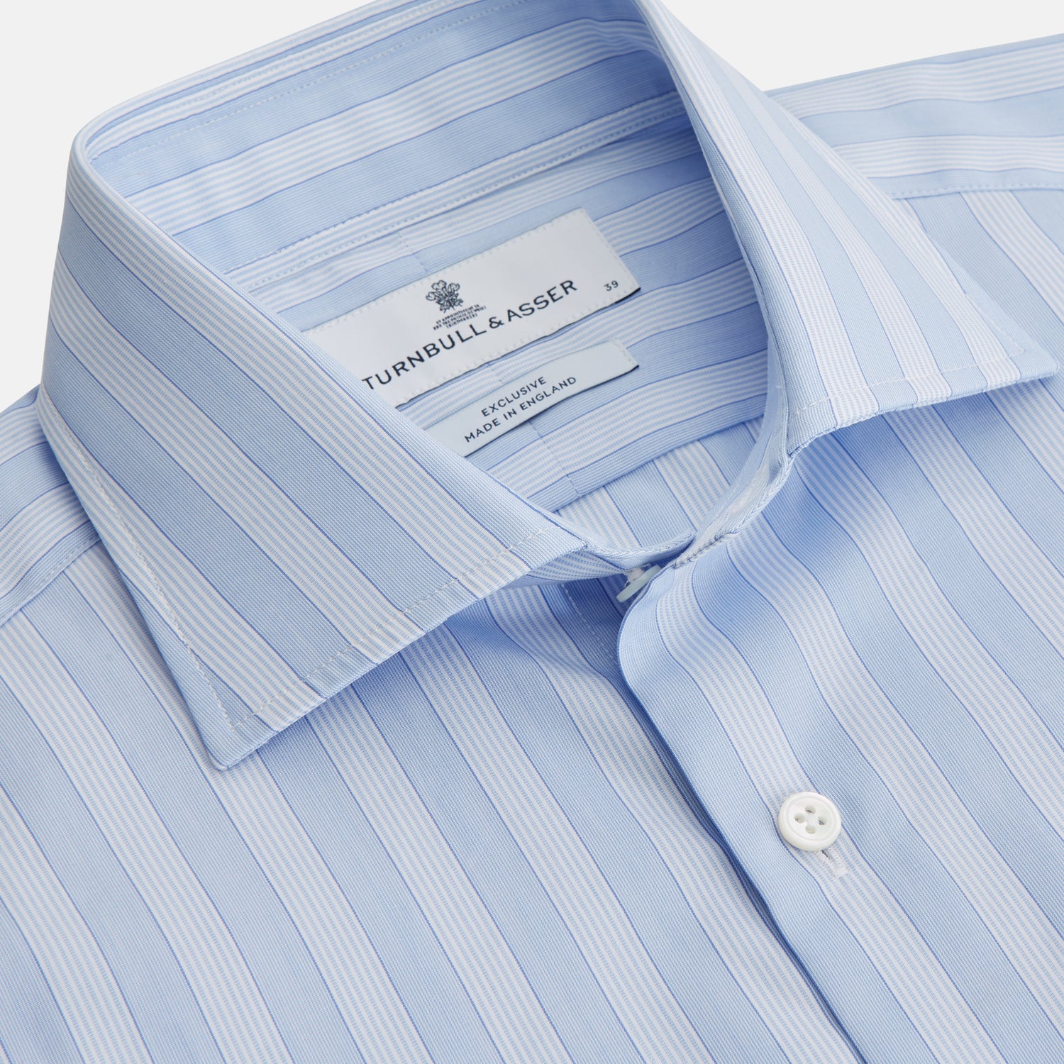 View 2 of product Tonal Blue Stripe Tailored Fit Shirt with Kent Collar