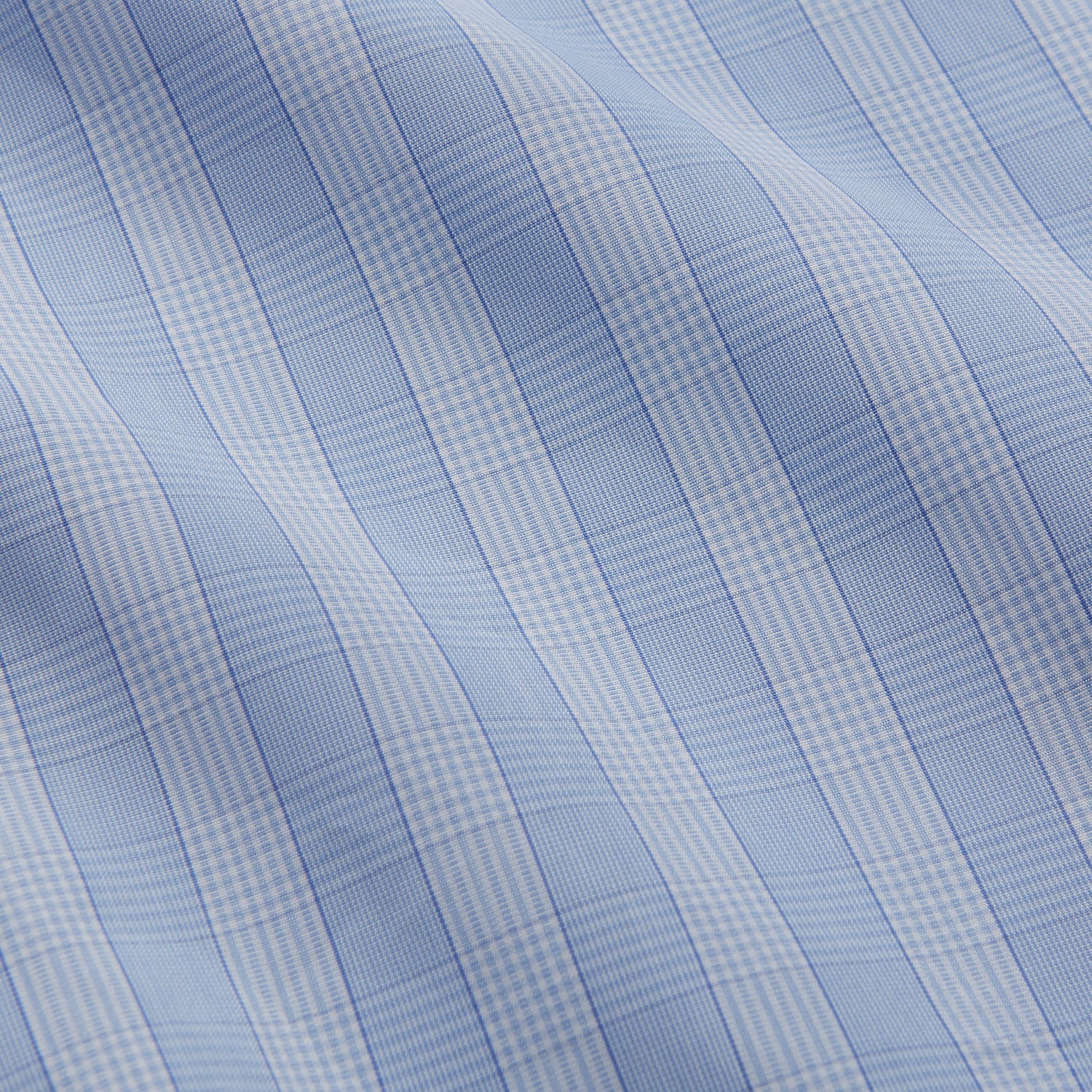 View 4 of product Tonal Blue Glen Check Tailored Fit Shirt with Kent Collar