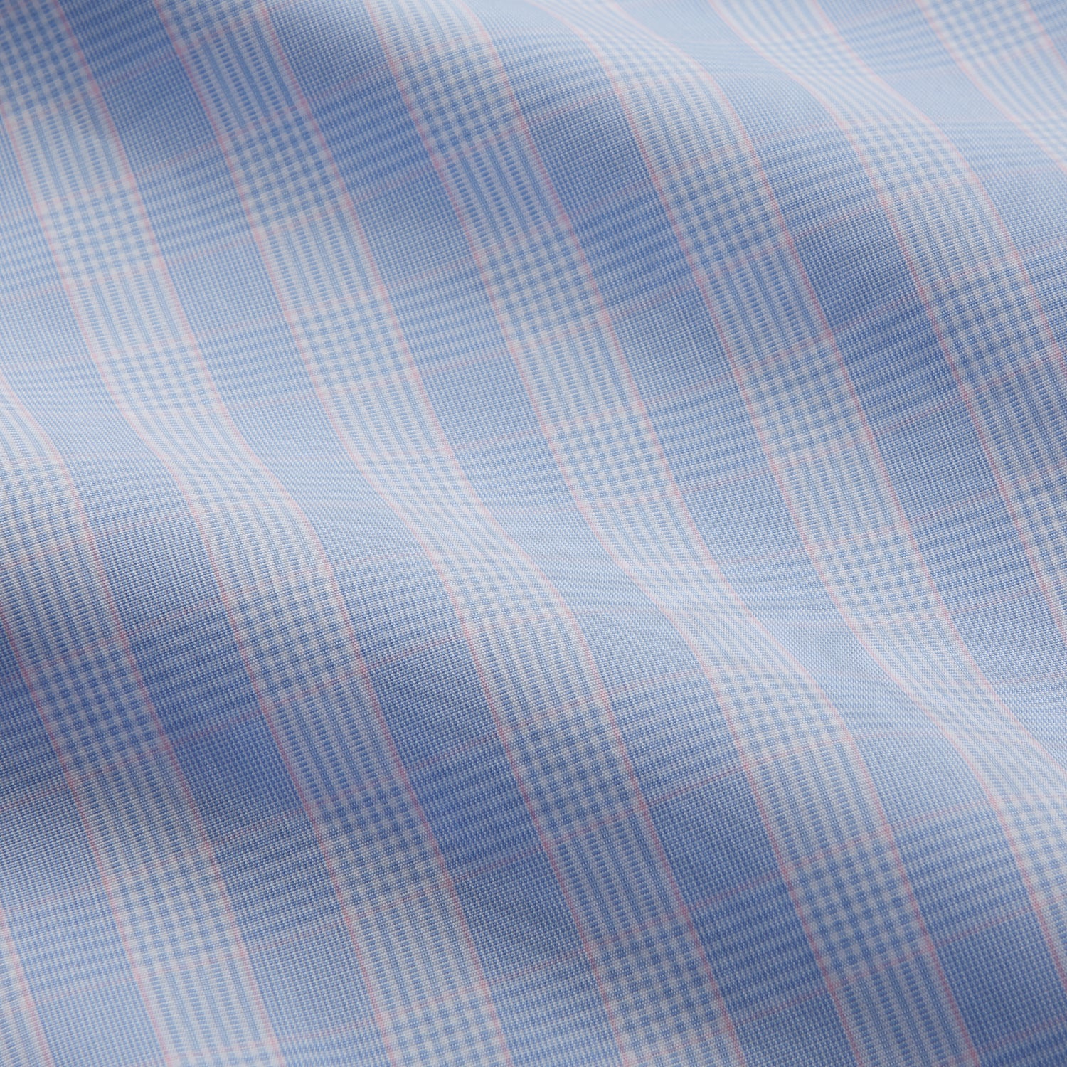 View 4 of product Pink and Blue Glen Check Tailored Fit Shirt with Kent Collar